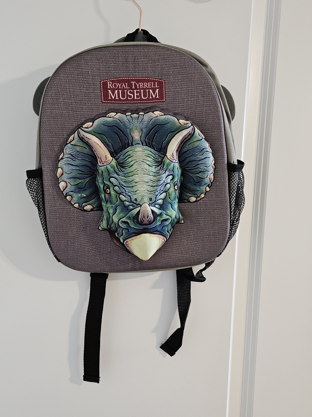 Royal Tyrrell Museum Triceratops Kids/ Toddler Backpack - Green & Gray